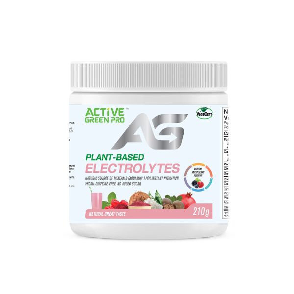 Active Green Pro - Plant-Based ELECTROLYTES (Mixed Berry) 210 g | Raw ...