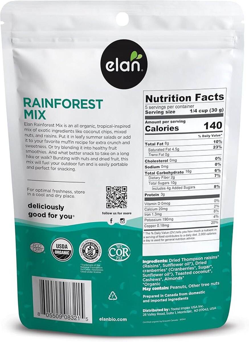 Elan Organic Rainforest Mix 150 g | Raw Elements Wholesale
